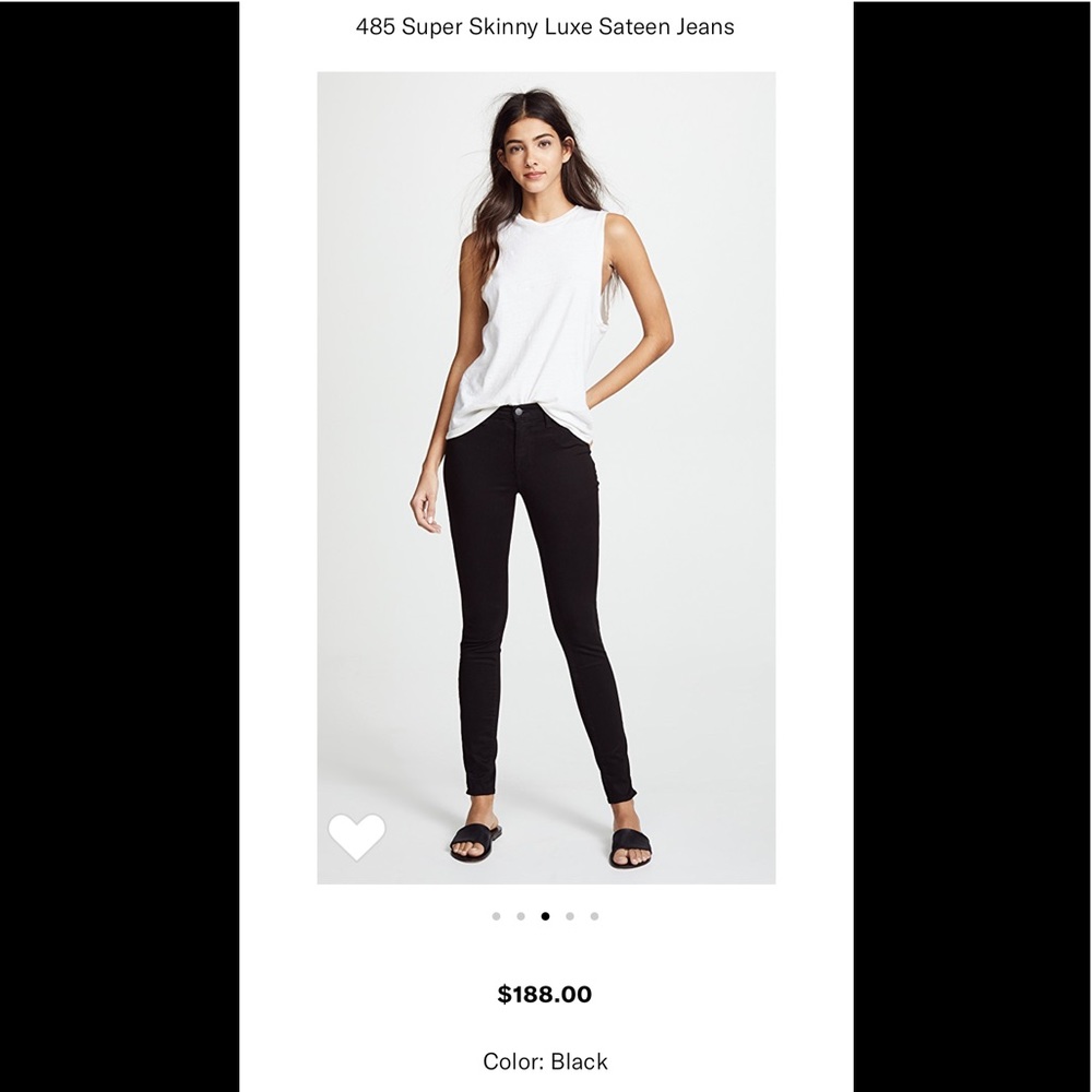J Brand 485 Mid-Rise Super Skinny in Luxe Sateen - Picture 3 of 8